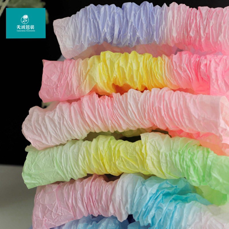 网红渐变加厚珠光雪梨纸花束内衬纸打底手揉纸鲜花花束包装材料