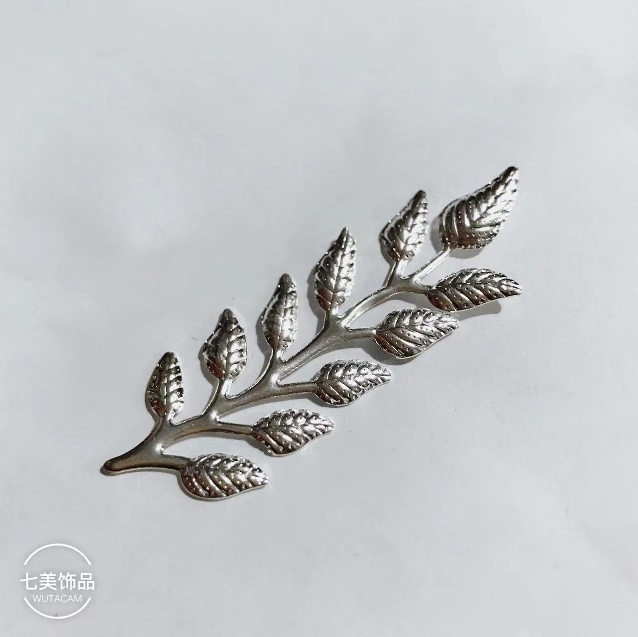 Hojas, hojas, metal, flores, ramillete, accesorios de joyería, bricolaje, material antiguo, ropa de plata Miao, accesorios de abanico, plata
