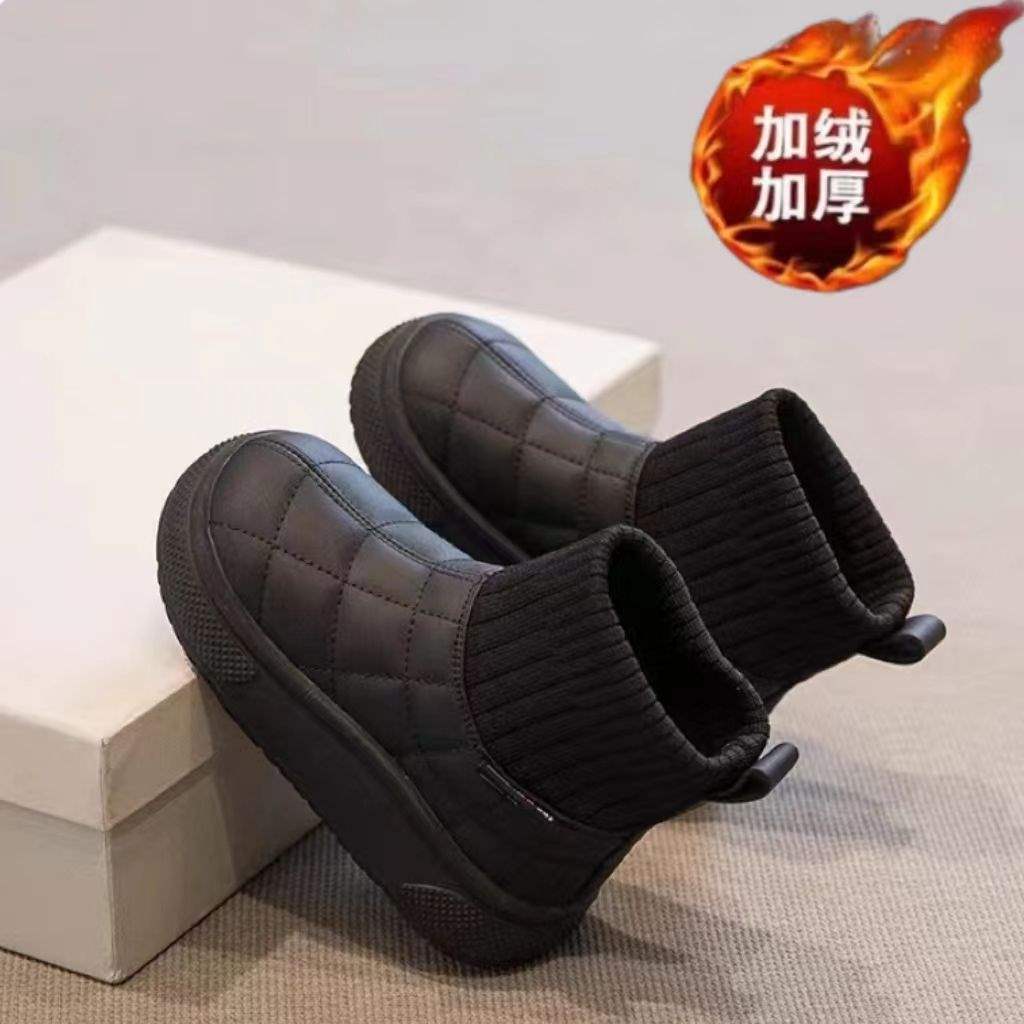 Children's Snow Boots 2025 Winter New Girls' Large Cotton Boots Fleece-Lined Anti-Ski Cotton Little Girls' Cotton Shoes Waterproof