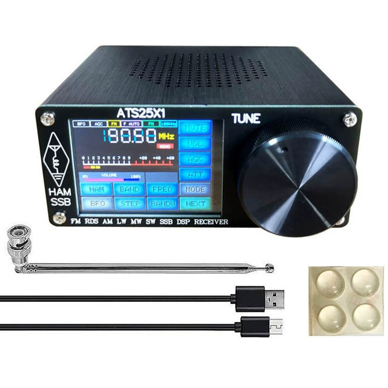 Радиоприёмник ATS25X1, 2,4" сенсорный экран, полный диапазон FM/LW/MW/SW/SSB, Si4732