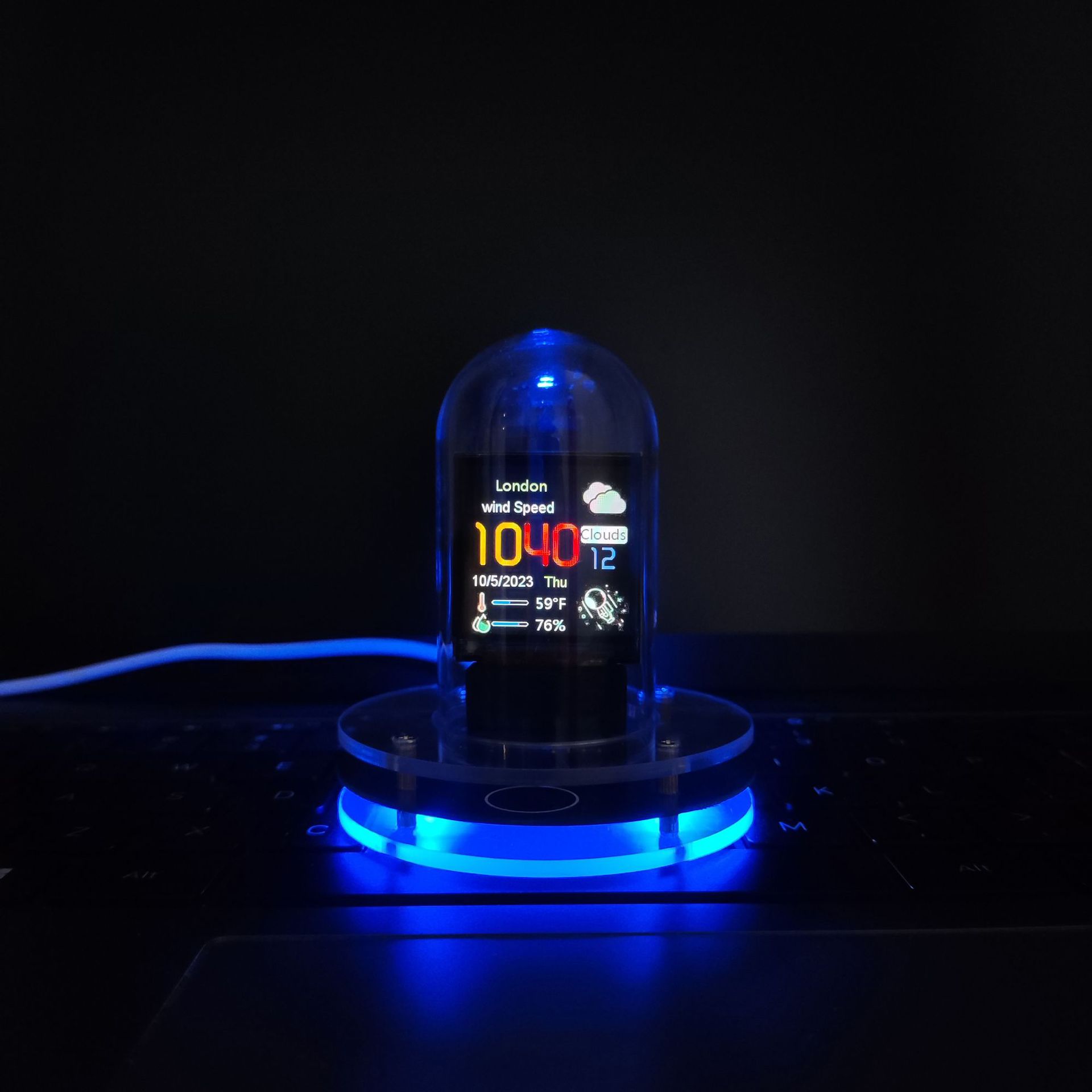 New Cross-Border Exclusive Pseudo-Nixie Tube Clock Page Turning Weather Smart Bitcoin Desktop Ornament Boyfriend Gift