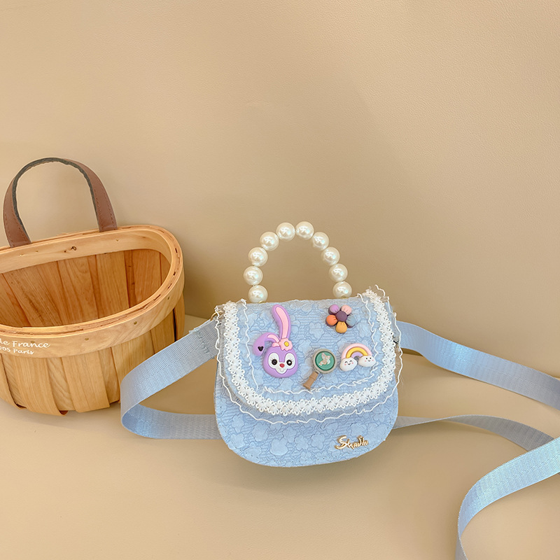 Bolso DE LOS NIÑOS bolsa de mensajero de las niñas moda perla bolso de moda accesorios de dibujos animados bolsa estilo Chanel monedero bolso
