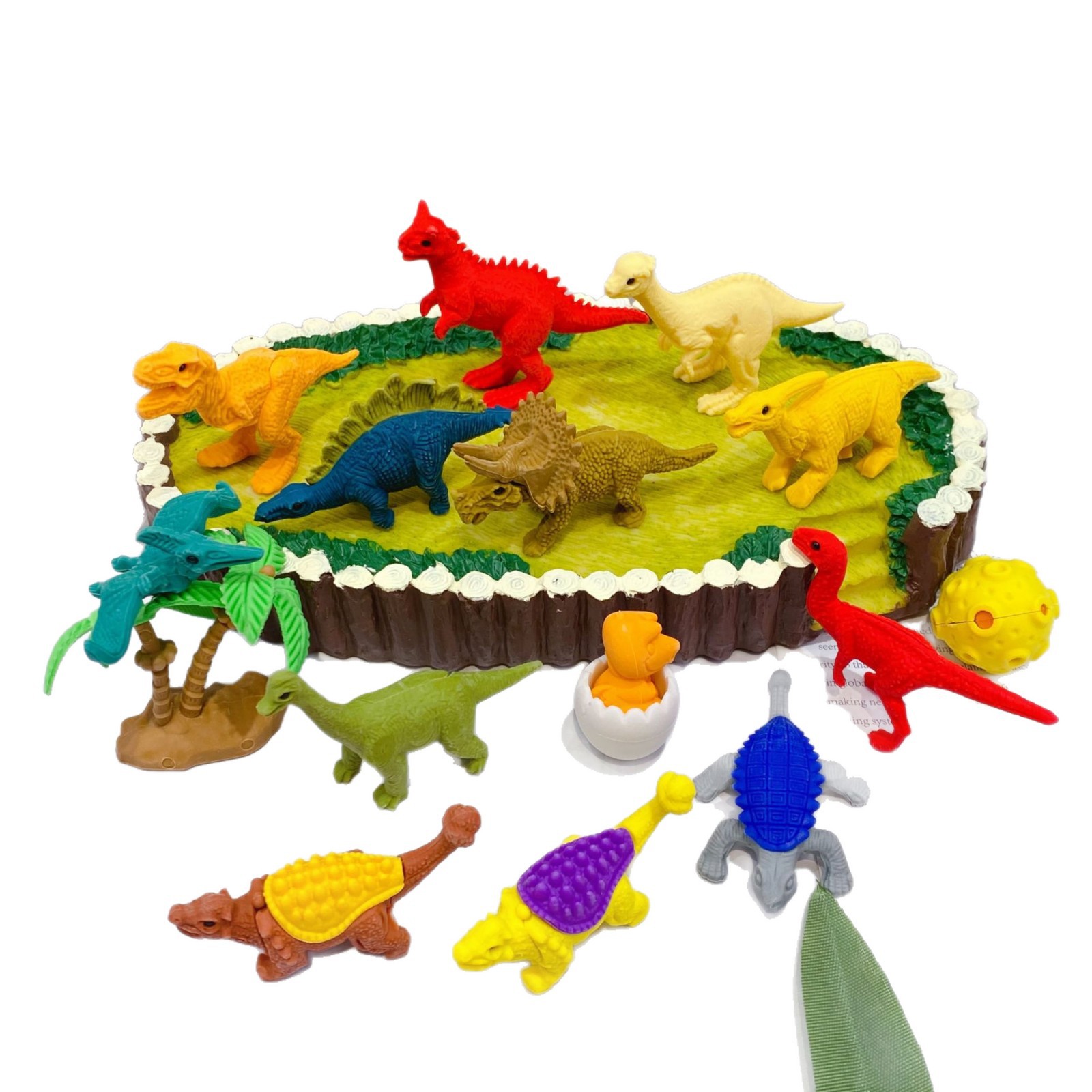 Nuevo dinosaurio jurásico caja de almuerzo forma borracha adorable creativa se puede ensamblar borracha postre regalo 1 de junio