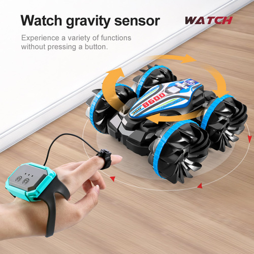 Cross-border four-wheel drive off-road vehicle stall remote control amphibious double-sided driving children's deformation remote control mother and baby toy