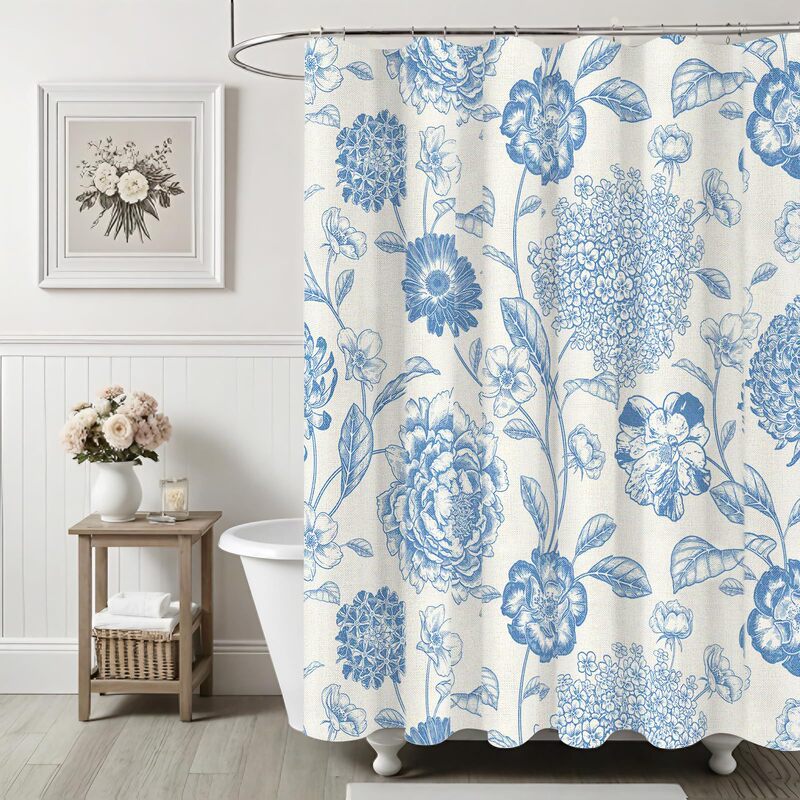 Cross-Border Shower Curtain Farmhouse Gorgeous Floral Shower Curtain Digital Printing Bathroom Toilet Waterproof and Mildew-Proof Partition Curtain Cross-Border Shower Curtain Farmhouse Gorgeous Floral Shower Curtain Digital Printing Bathroom Toilet Waterproof and Mildew-Proof Partition Curtain