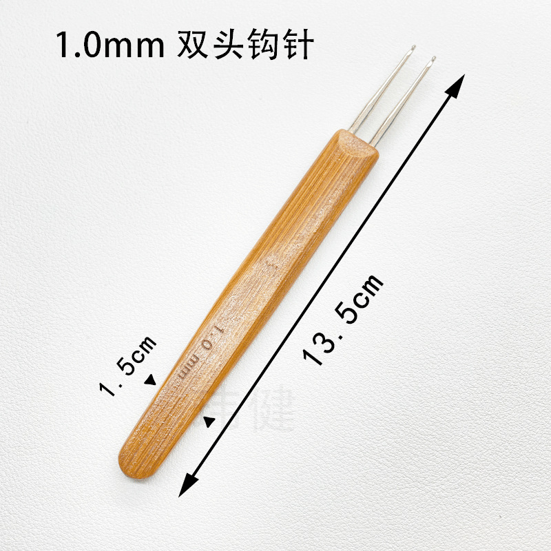 Mango de bambú crochet cabeza de metal crochet mango de bambú aluminio ganchillo suéter aguja coque ganchillo carbonizado fábrica al por mayor