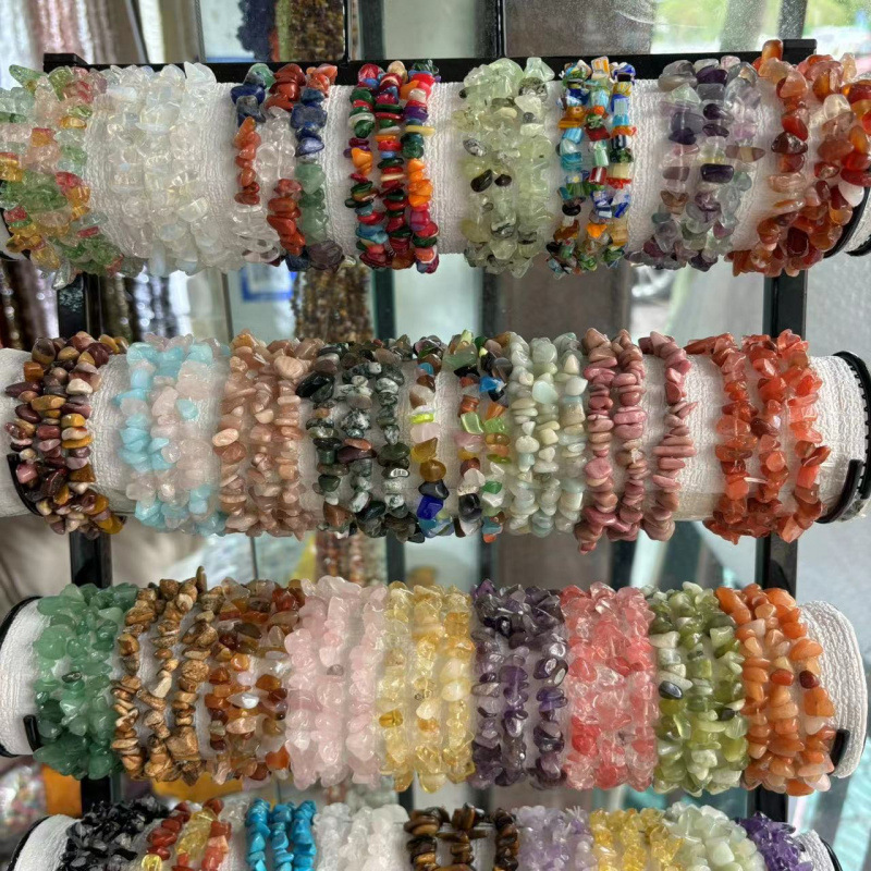 Natürliche Amethystperle, 5–8 mm, elastisches Band, dehnbares Armband, grenzüberschreitender Bestseller_voghion.com