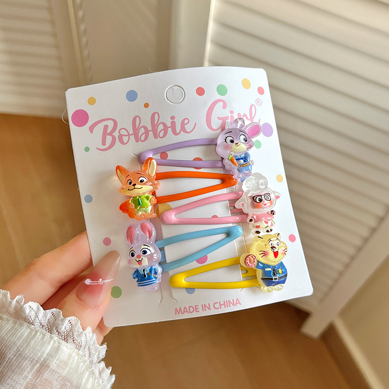 F8903-1# jelly crazy animal city bb clip five-piece set