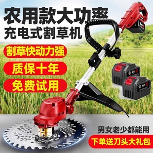 Electric Lawn Mower Small Household High-Power Lithium Battery Rechargeable Agricultural Qingming Grass Weeding Tool Artifact