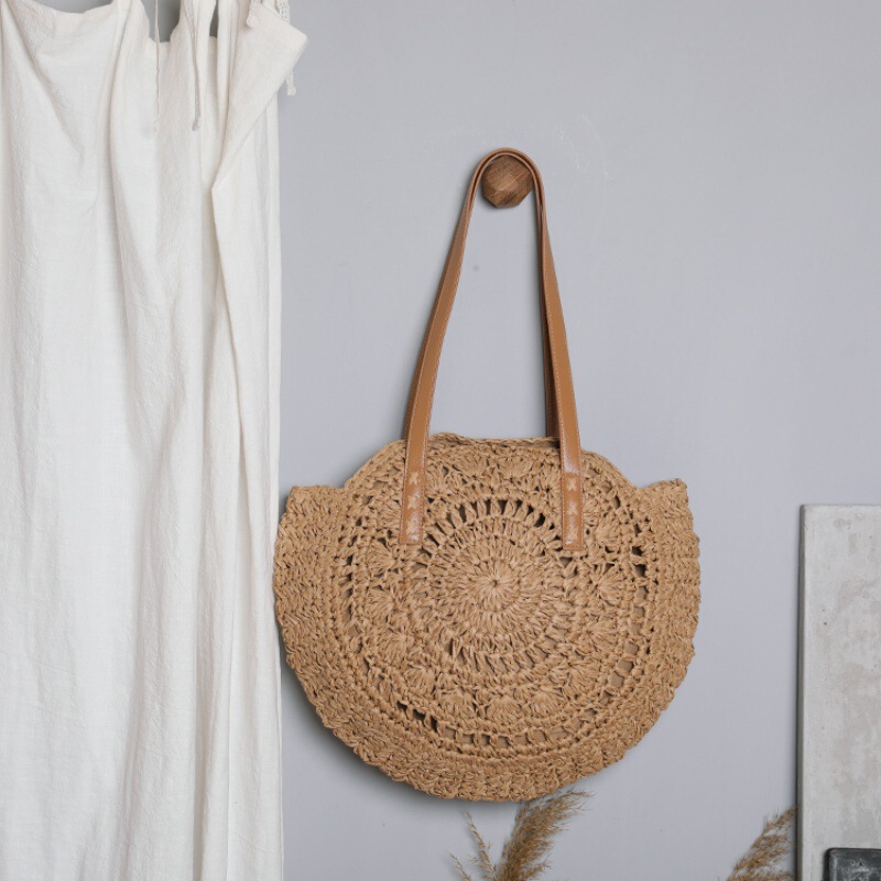 Dropshipping Manufacturer 2026 New Fashion Straw Woven Bag Single Shoulder Women's Bag Beach Vacation Bag Large Capacity Tote Bag