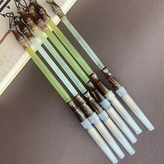 Hu pen and hair brush medium wolf hair sheep hair brush set European style regular script regular writing brush Xiu jade pen holder