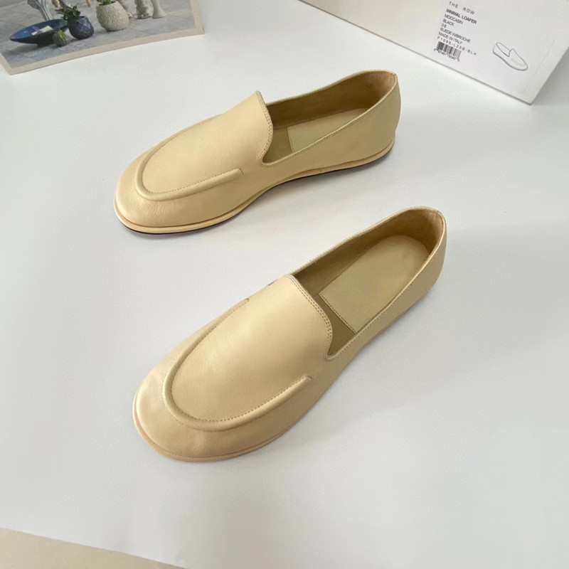 The * Row Single Shallow Mouth Round Head Flat Bottom Small Comfortable and Lightweight Genuine Leather Lefu Workplace_voghion.com