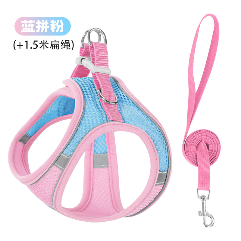 Nuevo chaleco con correa para mascotas, arnés reflectante para gatos y perros, cuerda para caminar para gatos, suministros para mascotas, fuente en stock