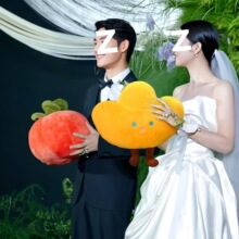 柿子金元宝发财玩偶生菜狗手婚礼捧花好事发生抛洒娃娃伴手小礼品