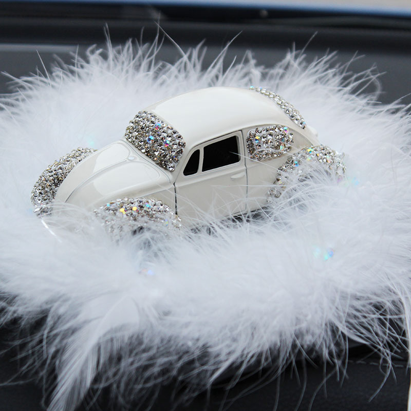 Diamantes clásicos modelo de automóvil de aleación Camellia diamantes globo de goma de silicio almohadilla de perla almohadilla antideslizante blanco