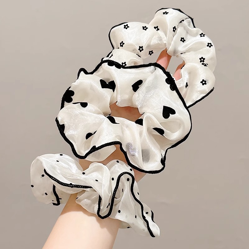 Anillo de cabello de malla blanca punto de onda intestino grueso para mujeres 2025 nuevo cabello de alta elasticidad no daña pellizco de cabello banda de cuero cabelludo