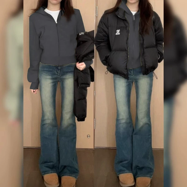 With zipper, short, autumn, thin