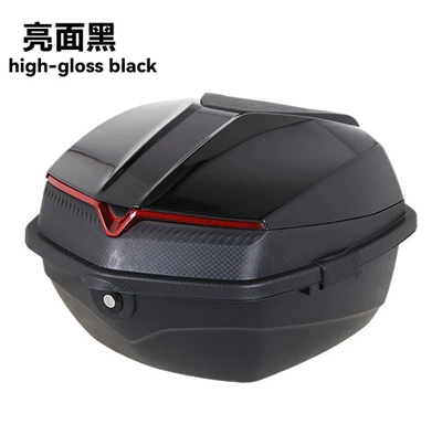 Universal Thickened Large Anti-Shake Electric Vehicle Trunk for Electric Scooters and Mopeds Storage Box Toolbox Tail Box (Electric car tail box) - glossy-black-tail-box-free-installation-accessories