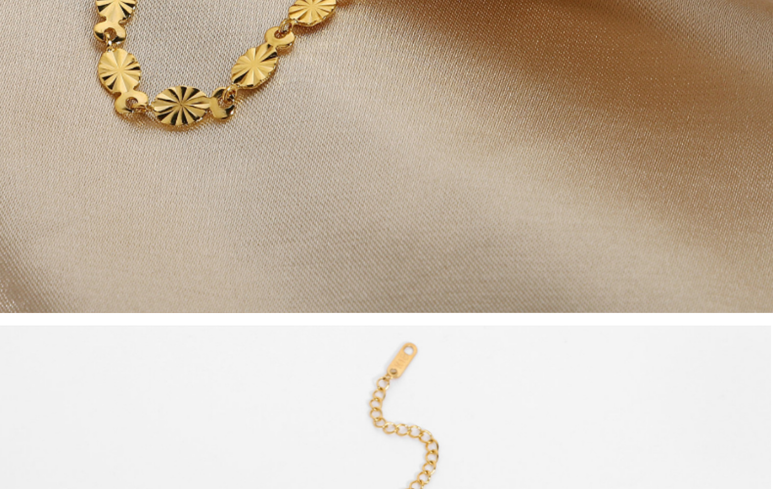 Fashion Handmade Flower Oval Petal Chain Goldplated Stainless Steel Braceletpicture9