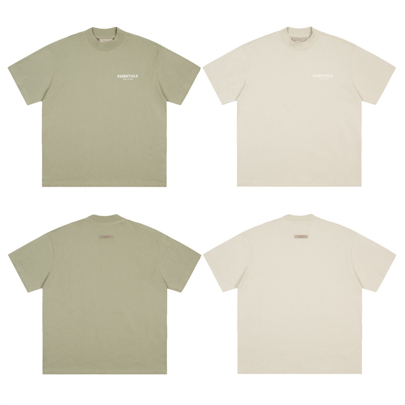 22 summer new fashion brand Essentials small standard flocking printed round neck youth short sleeve t-shirt