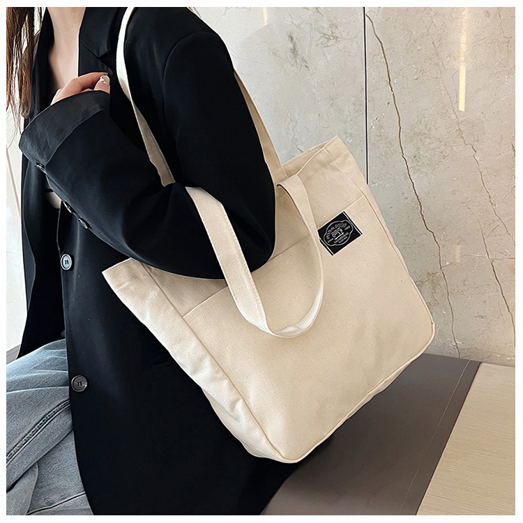 Title 2, Borsa a mano in tela stile preppy da donna, tin...