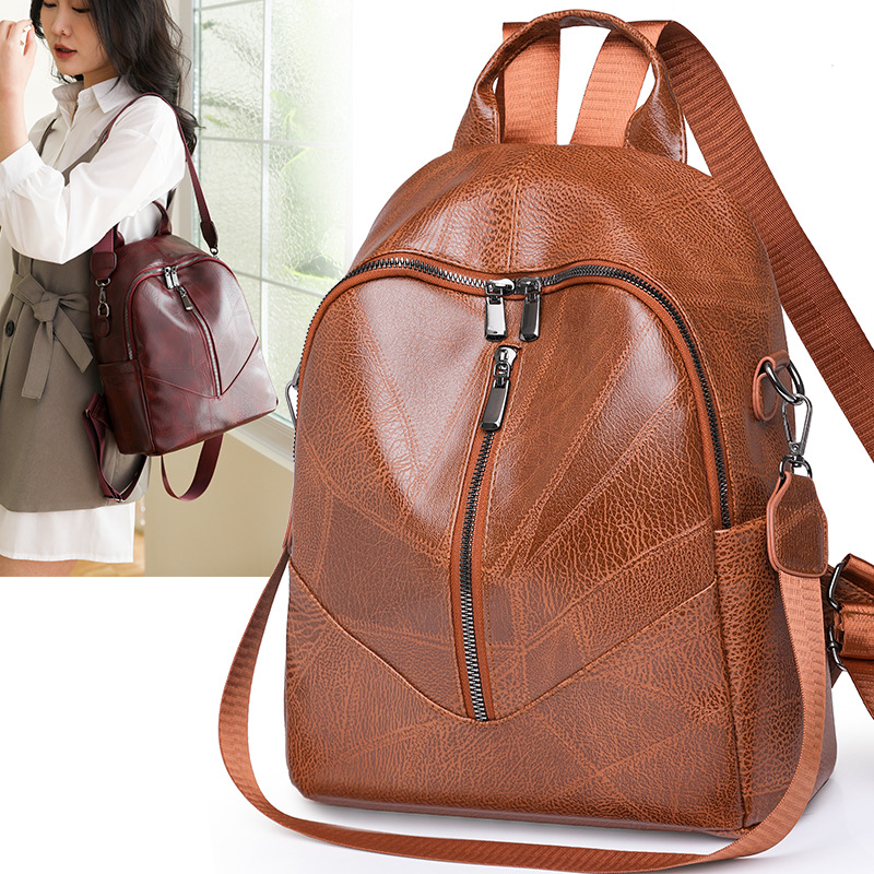 Fábrica al por mayor 2024 nueva moda europea y americana Mochila De mujer simple retro multifuncional mochila de doble uso bolso de mujer