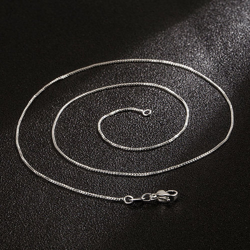 Silver-plated manufacturer women's necklace wholesale temperament necklace box chain single chain short fashion simple square necklace jewelry
