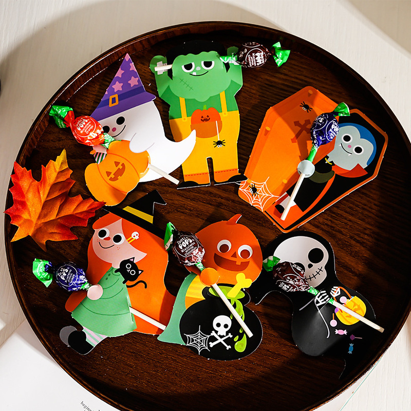 6種類のハロウィーンアニメカボチャ幽霊かわいいアメカード紙カード|undefined
