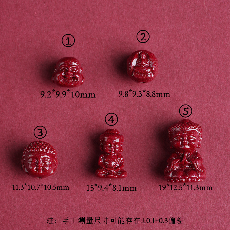 Beibeifu クリスタル天然紫金砂小さな仏ペンダント DIY 仏頭アクセサリーユニセックス工場直販