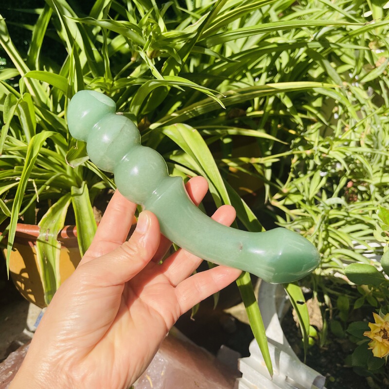天然水晶绿东陵水晶按摩棒摆件 图 5
