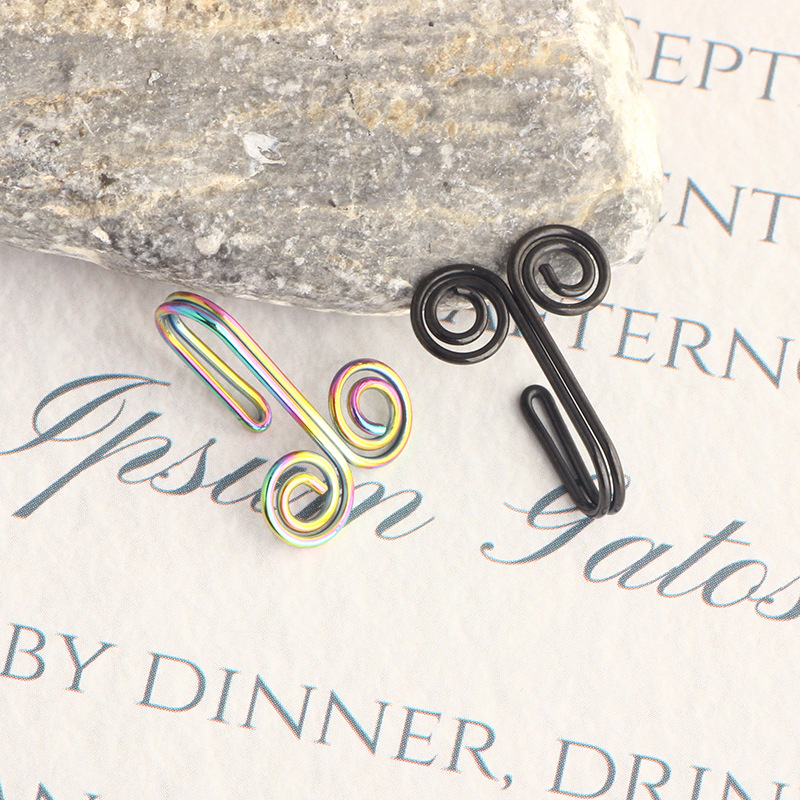 Stainless Steel Fake Nose Ring Vacuum Electroplating Piercing Jewelry Non-Porous Nose Clip Rose Gold detail image 19
