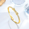 Fashionable bracelet with bow, accessory, Korean style, diamond encrusted, European style, suitable for import, wholesale