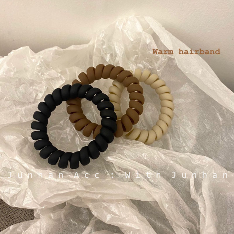 Korean Ins Morandi Frosted Bun Hair Tie Telephone Coil Outing Elegant Hair Accessory That Doesn'T Damage Hair Korean Ins Morandi Frosted Bun Hair Tie Telephone Coil Outing Elegant Hair Accessory That Doesn'T Damage Hair