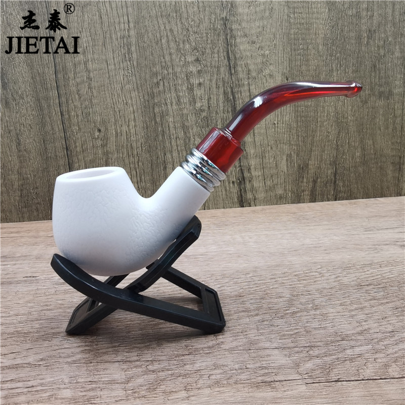 仿海泡石循环过滤烟斗 弯式可拆卸清洗旱烟袋锤子烟枪 男士烟具