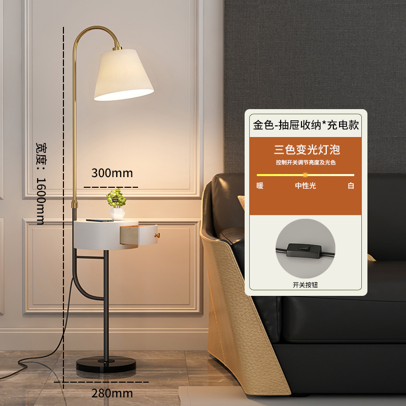 北欧のリビングルームのフロアランプの寝室のusb充電は簡単で、豪華なネットの赤いソファーのサイドのお茶のいくつかの置物の立式の電気スタンドです。|undefined