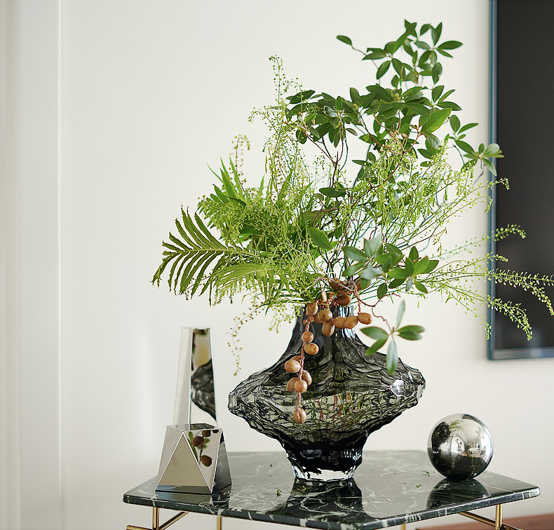 Internet Celebrity Light Luxury Valley Vase Irregular Glass Flower Arrangement Hydroponic High-grade Decorations Living Room Dining Table Ornaments