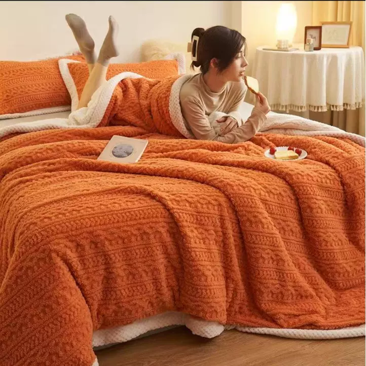 秋冬提花塔芙绒A绒类毛毯亲肤柔软工厂直销法兰绒床上用品