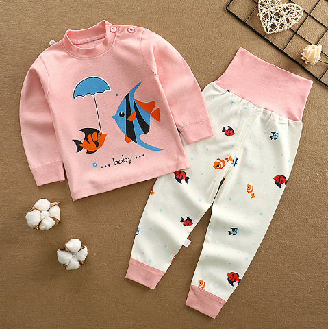 2023 nueva ropa para niños traje de ropa interior para niños coreanos ropa de otoño para niños pequeños y medianos pantalones largos pijamas para bebés ropa para el hogar