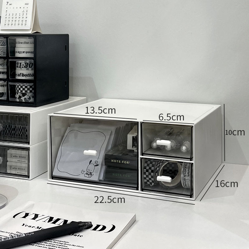 Escritorio INS caja de almacenamiento tipo cajón superposición Oficina de cosméticos estudiantiles papelería bolígrafo transparente escritorio acrílico