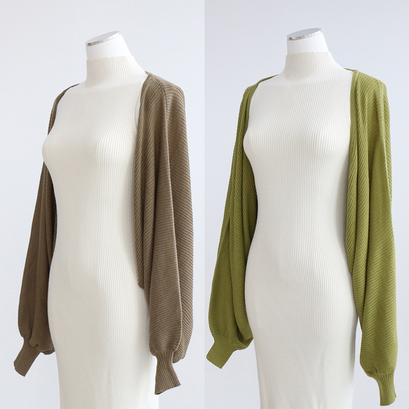 Wool Blended Pit Bat Sleeve Sweater Cardigan Outer Shawl Women's Autumn and Winter Sweater Coat Lazy Loose