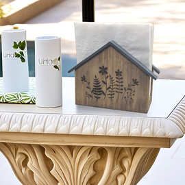 美式原木桌面纸巾架餐巾纸座放纸夹复古收纳置物餐厅饭店房子纸托