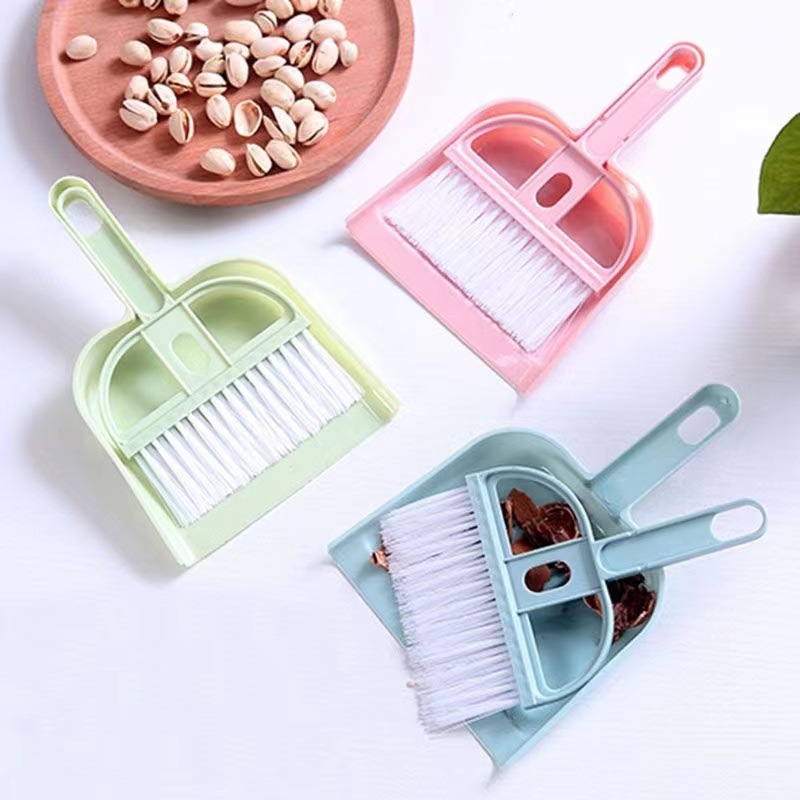 Mini dustpan broom suit plastic dustpan bucket household small broom set garbage shovel desktop dustpan broom