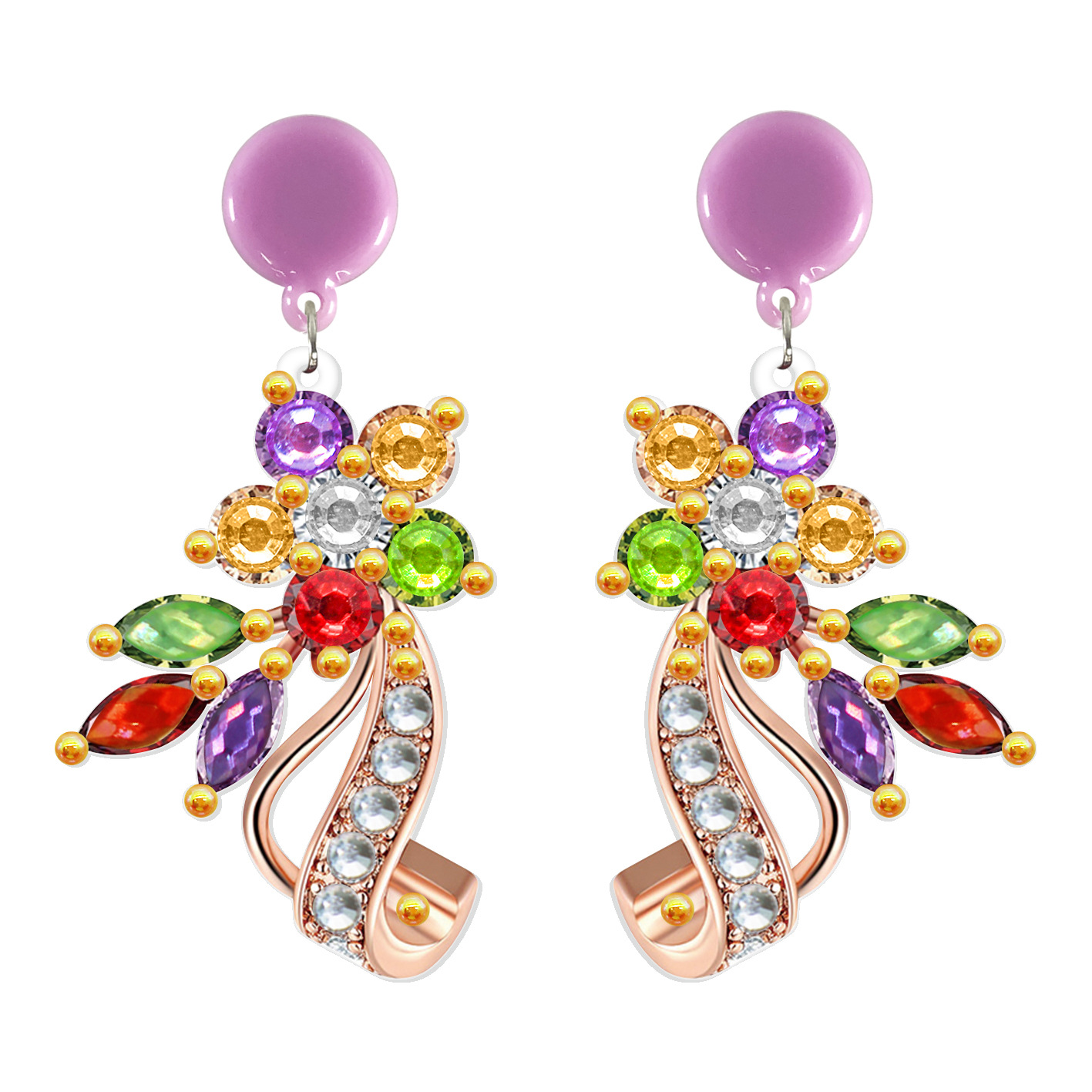 Diamante pintura perimetral DIY pendientes taladro pegatinas bordadas hechas a mano pendientes acrílicos pvc colgante puntos de decoración taladro fábrica directa