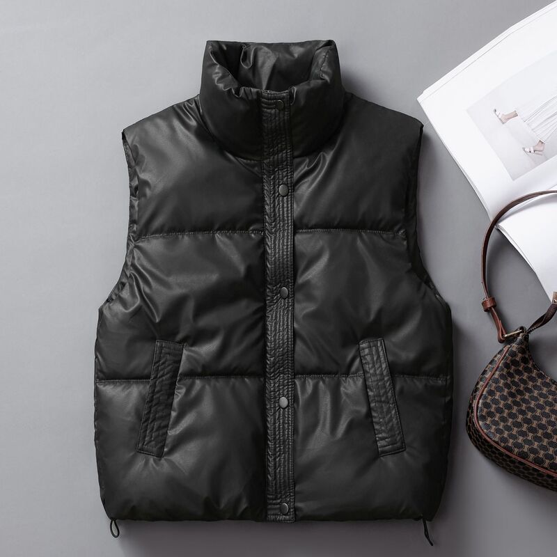 Winter Vest Autumn and Winter Thickened Joker Sheepskin Down Cotton Vest Foreign Trade Women's Warm Vest Jacket