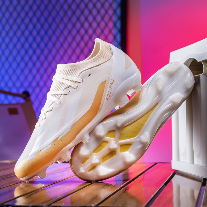 Zapatos de fútbol juveniles unisex para exteriores, para entrenamiento en césped y competición, con tacos largos AG y tacos cortos TF.