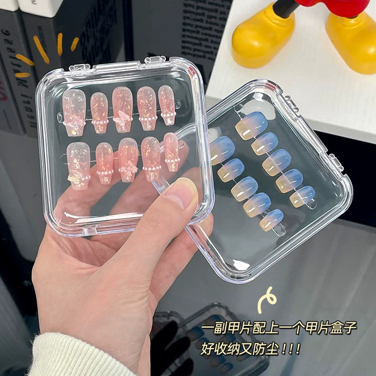 Прозрачный маникюр компактный носик-боксы ручной работы для хранения ногтей-упаковочные коробки готовые маникюрные коробки оптом