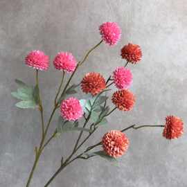 5头小葱球小针球菊仿真花 摄影道具 地排花户外插花家居装饰假花