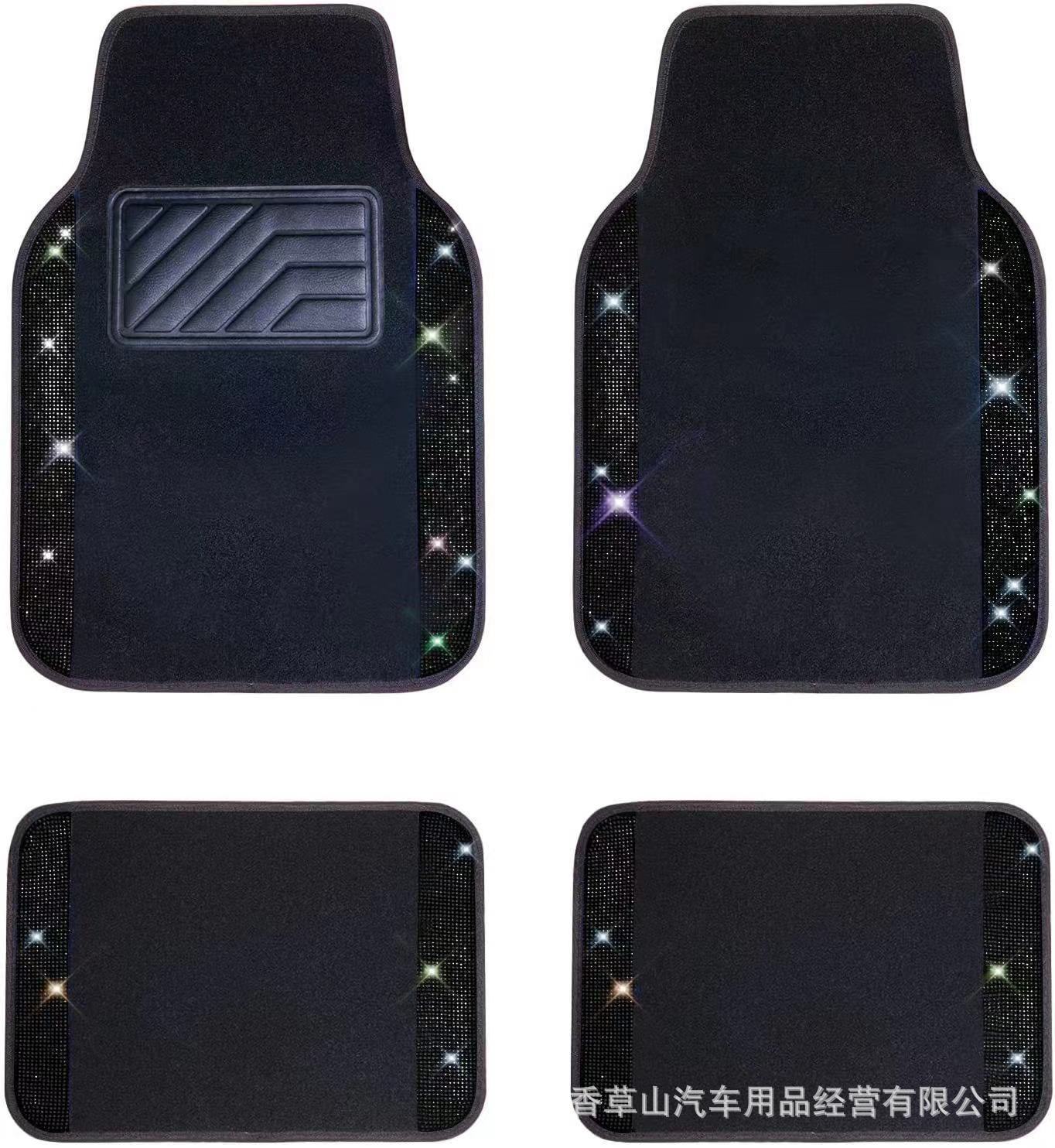 Estera del pie del coche transfronterizo Universal Diamante Australiano Diamante Estera del pie del diamante Alfombra brillante Alfombra de pie de PVC para mujer Juego de 4 piezas image 3