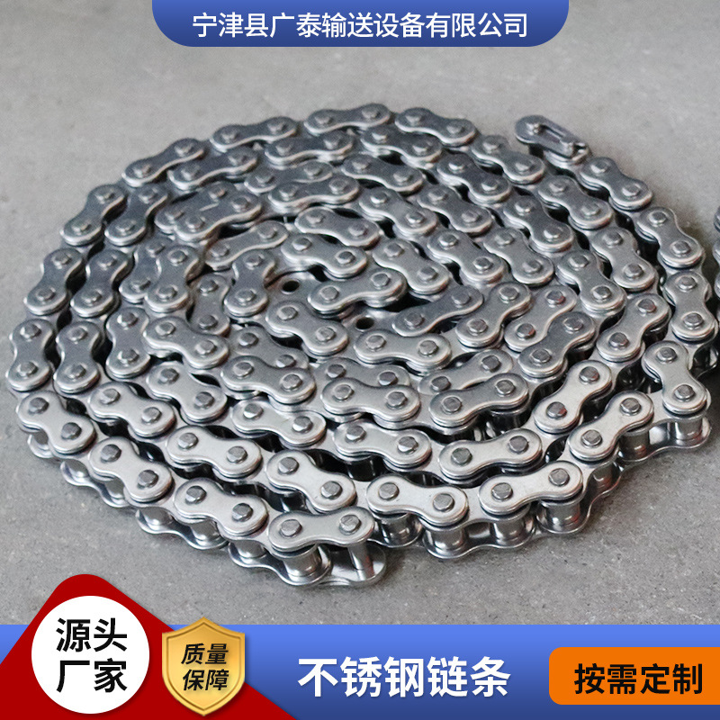 Cadena no estándar de gran paso Cadena industrial de servicio pesado resistente a altas temperaturas Cadena transportadora de doble orificio de fila única y doble para transporte de maquinaria
