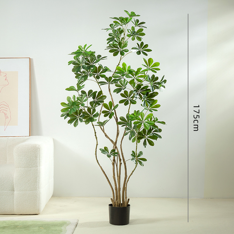 Lujo ligero, planta verde, pie de pato de simulación, piso, gran árbol falso, sala de estar interior, decoración de plantas biónicas de alta calidad